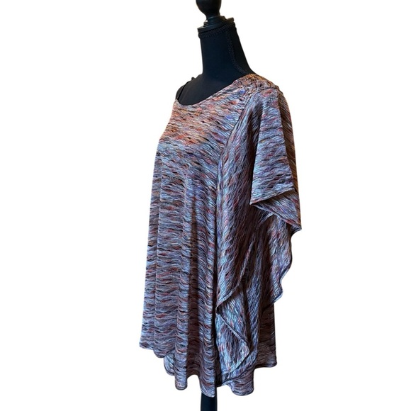 Free People Multicolor Knit Poncho Topper Boho Festival Cape Sweater Oversized S - Picture 6 of 15